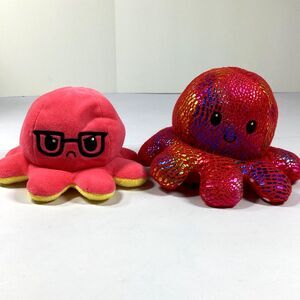 Tee Turtle Octopus Reversible Plush Flip Mood Stuffed Toy Lot Of Two